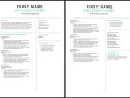 Dwa przykładowe profesjonalne CV z sekcjami: dane kontaktowe, doświadczenie, edukacja, umiejętności, osiągnięcia i referencje.