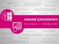 Grafika promuje awans zawodowy, oferując materiały, szkolenia i odpowiedzi na pytania.