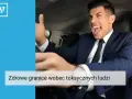 Rozwścieczony mężczyzna w garniturze za kierownicą, symbolizujący **toksycznych ludzi w pracy**. Tekst: "Zdrowe granice wobec toksycznych ludzi".