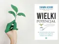 Zielona dłoń trzyma pęd rośliny, symbolizując rozwój i potencjał, jak w książce "Wielki Potencjał". To inspiracja dla osób o osobowości ISFP, szukających wzrostu.