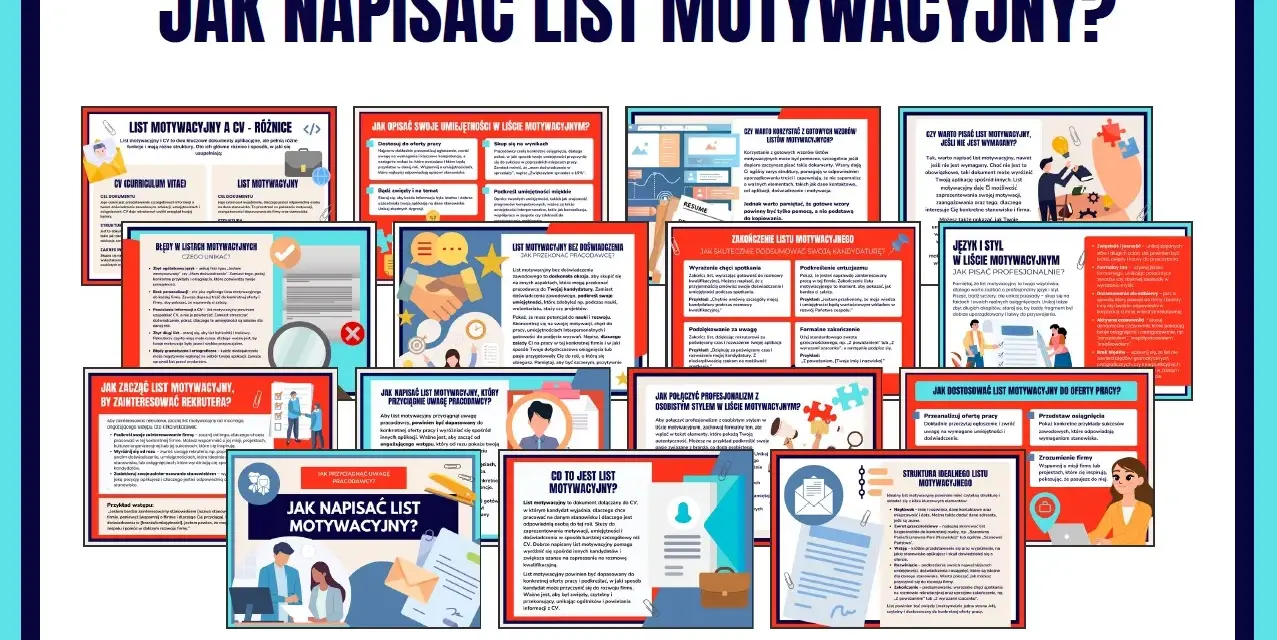 Jak zakonczyc list motywacyjny? Zbiór 15 kart PDF z poradami, jak napisać skuteczny list motywacyjny, od struktury po język i styl.