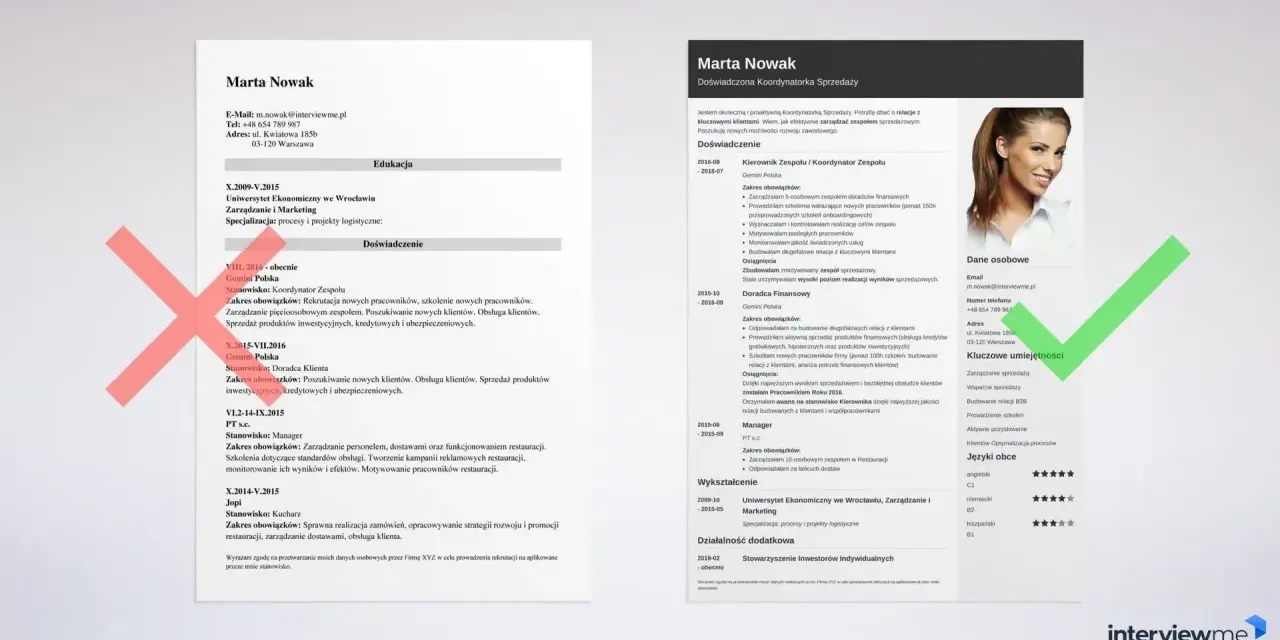 CV Marty Nowak, gdzie kluczowe umiejętności i doświadczenie potwierdzają, czy cv się podpisuje.