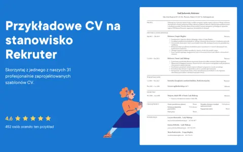 Przykładowe CV na stanowisko Rekruter. Emil Jackowski, doświadczony rekruter, prezentuje swoje cv.
