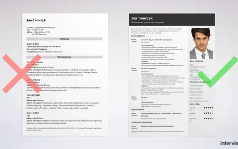 CV Jana Tomczyka z datą urodzenia w sekcji "Dane osobowe" i doświadczeniem zawodowym.