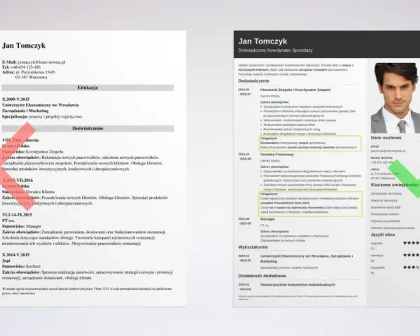 Jan Tomczyk, doświadczony koordynator sprzedaży, prezentuje swój profil zawodowy z kluczowymi umiejętnościami i doświadczeniem.