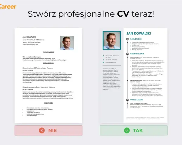 Profesjonalne CV po angielsku Jana Kowalskiego, z danymi kontaktowymi, wykształceniem MBA i doświadczeniem w zarządzaniu.