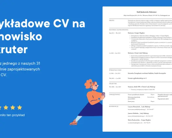Przykładowe CV na stanowisko Rekruter. Emil Jackowski, doświadczony rekruter, prezentuje swoje cv.