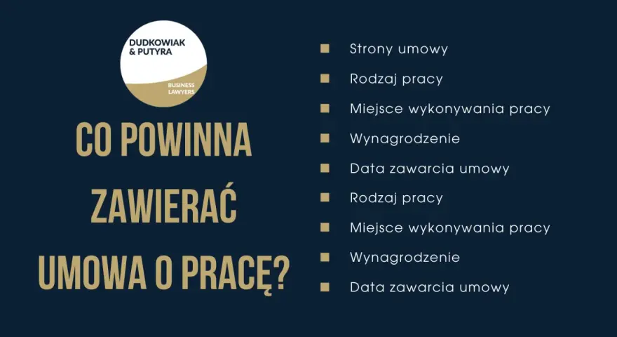 Co powinna zawierać umowa o pracę? Kluczowe elementy to strony, rodzaj pracy, miejsce, wynagrodzenie i data zawarcia.