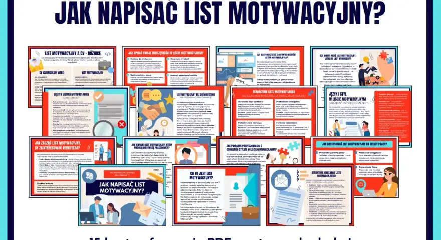Jak zakonczyc list motywacyjny? Zbiór 15 kart PDF z poradami, jak napisać skuteczny list motywacyjny, od struktury po język i styl.