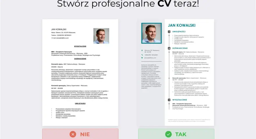 Profesjonalne CV po angielsku Jana Kowalskiego, z danymi kontaktowymi, wykształceniem MBA i doświadczeniem w zarządzaniu.