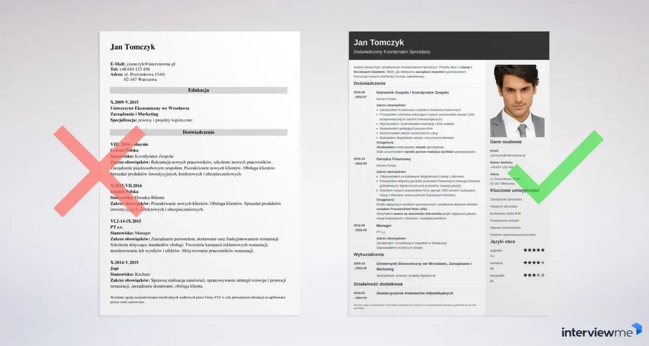 Jan Tomczyk, doświadczony koordynator sprzedaży, prezentuje przebieg pracy zawodowej od doradcy klienta po kierownika zespołu.