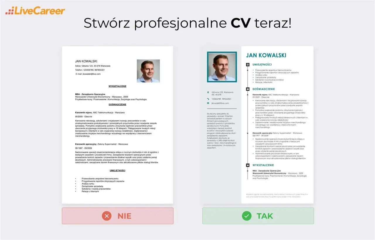 Profesjonalne CV Jana Kowalskiego. Czy cv się podpisuje? Tak, zgoda na przetwarzanie danych jest kluczowa.